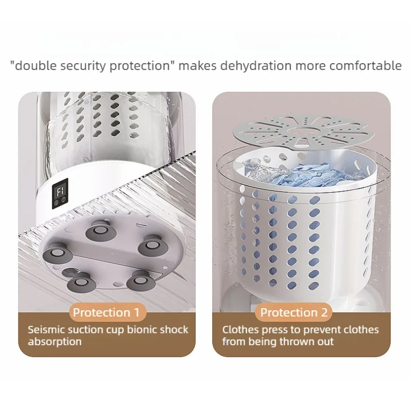 3L Mini Washing Machine with Spin Drying Portable Home Clothes Socks Underwear Cleaning Washing Machine Travel Washing Machine - Image 2