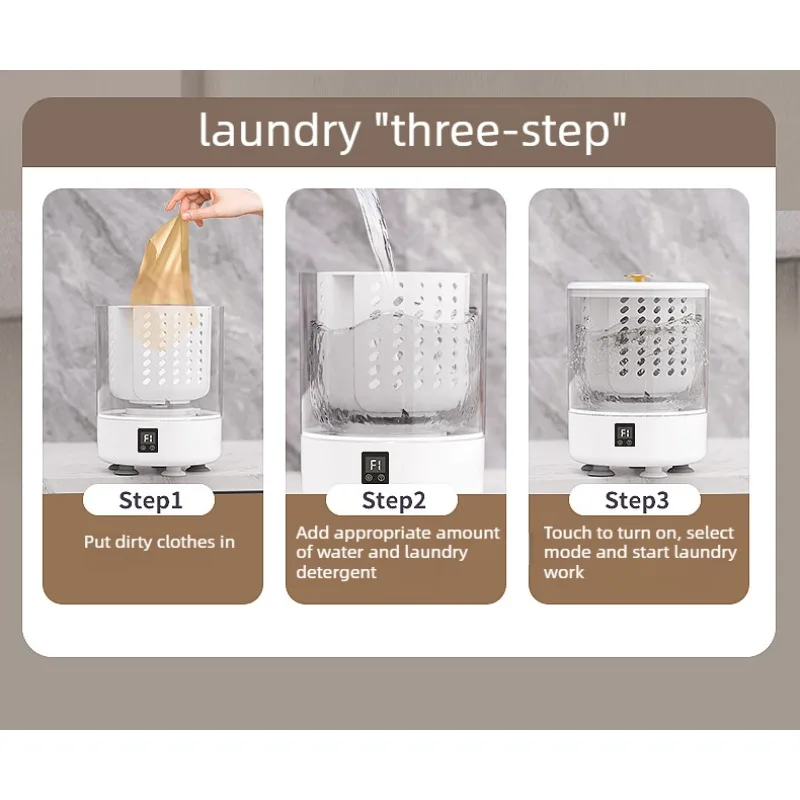 3L Mini Washing Machine with Spin Drying Portable Home Clothes Socks Underwear Cleaning Washing Machine Travel Washing Machine - Image 3