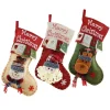 3Pcs Christmas Stockings Set Large Capacity Cute Stockings Bag Plush Santa Claus/Snowman/Bear/Elk for Xmas Tree Fireplace