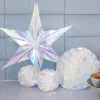 3Pcs Large Shiny Laser Party DIY Hanging Ornament Star Pendant Birthday Wedding Babyshower Festival Party Winter Christmas Decor