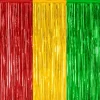 3Pcs Red Green Golden Door Streamer Christmas Day Backdrop Foil Fringe Tinsel Merry Christmas Streamers Backdrops