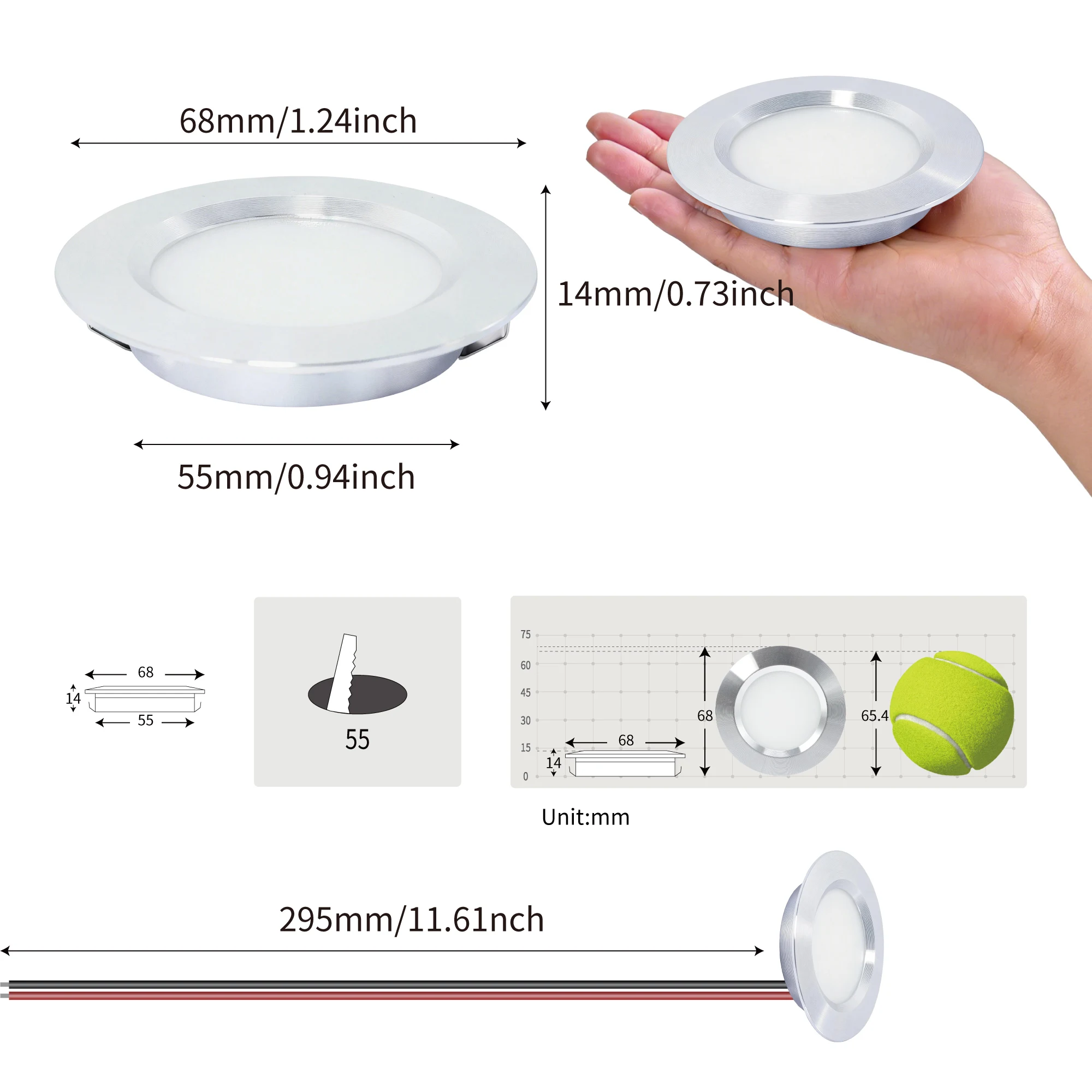 3W LED Small Downlight 12V Indoor Ceiling Lamp Kitchen Bar Bedroom Wardrobe Decorative Spot Down Light RV Camping Lighting - Image 2