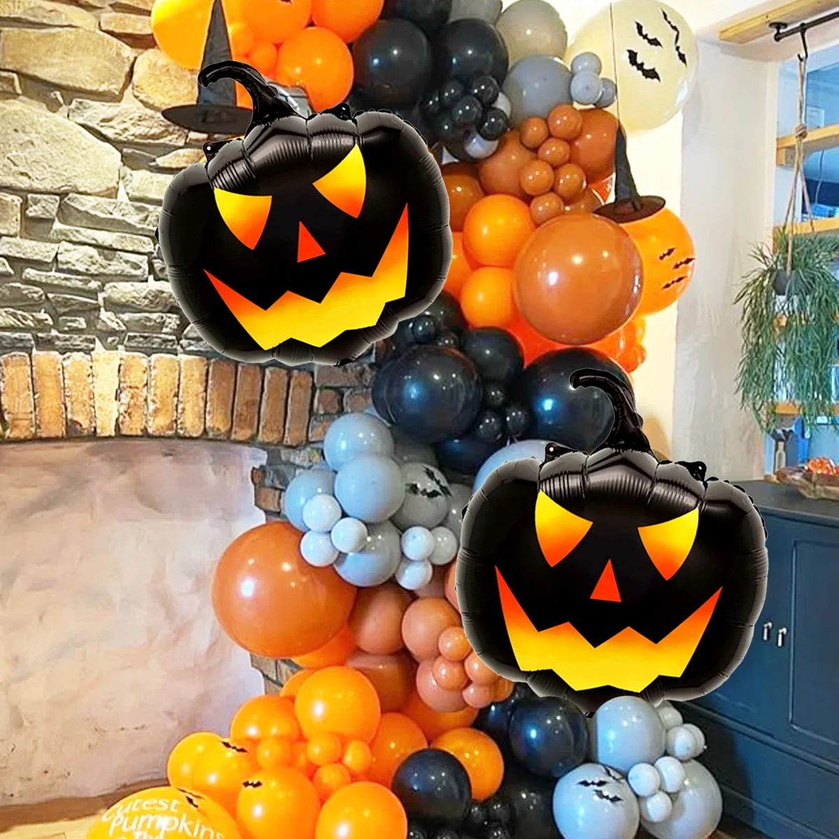 3pcs Black Pumpkin Head Balloons, Suitable for Halloween Horror Atmosphere Theme Decoration, Indoor and Outdoor Activity Props - Image 6