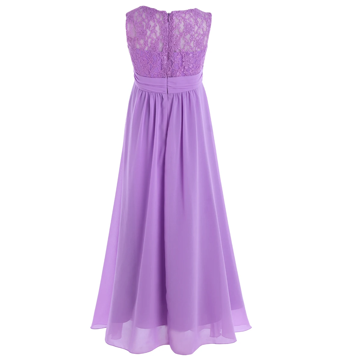 4-16Y Teen Summer Floral Lace Chiffon Flower Girls Dress Princess Pageant Evening Wedding Bridesmaid Birthday Party Long Dress - Image 4