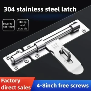 4 Inch Brushed Stainless Steel Barrel Bolt - Door Window Drawer Cupboard Lock Latch Clasp Set
