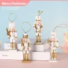 4 Piece Set of Platinum Soldier Nutcracker 12CM Creative Home OrnamentsChristmas Tree Decoration Pendant Cartoon Wood Ornament