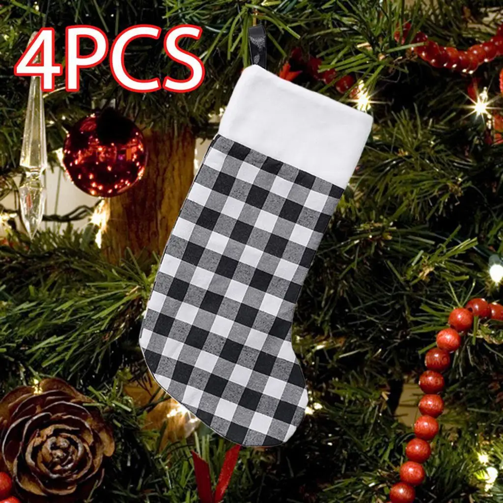 4 Pieces Xmas Stockings Christmas Tree Hanging Decoration Socks Gift Bags Holiday Stockings for Bedroom, Home ,Office Holiday 4 Pieces Xmas Stockings Christmas Tree Hanging Decoration Socks Gift Bags Holiday Stockings for Bedroom, Home ,Office Holiday