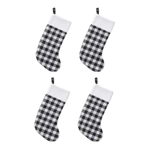 4 Pieces Xmas Stockings Christmas Tree Hanging Decoration Socks Gift Bags Holiday Stockings for Bedroom, Home ,Office Holiday