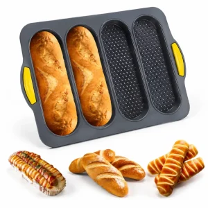 4 Wave Baguette Baking Tray Wave Bread Mold Toast Hot Dog Pan Air Fryer Liner Oven Sheet Cutter Kitchen Accessories Tool Decor