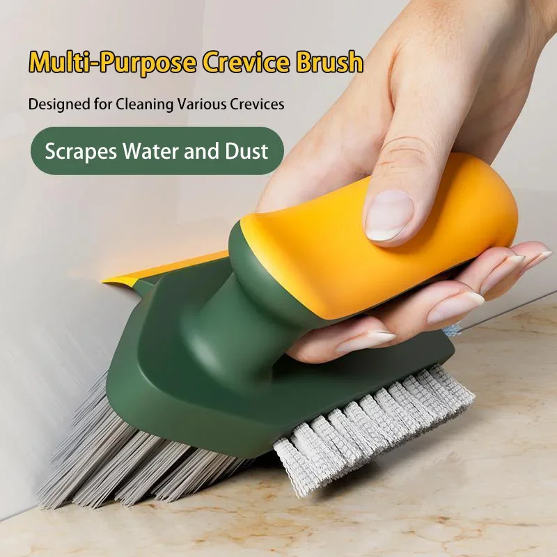 4 in 1 Brush Squeegee Brush For Gap Groove Cleaning Tool Glass Scraper Kitchen Bathroom Floor Tire Cleaner Brushes Home Cleaning