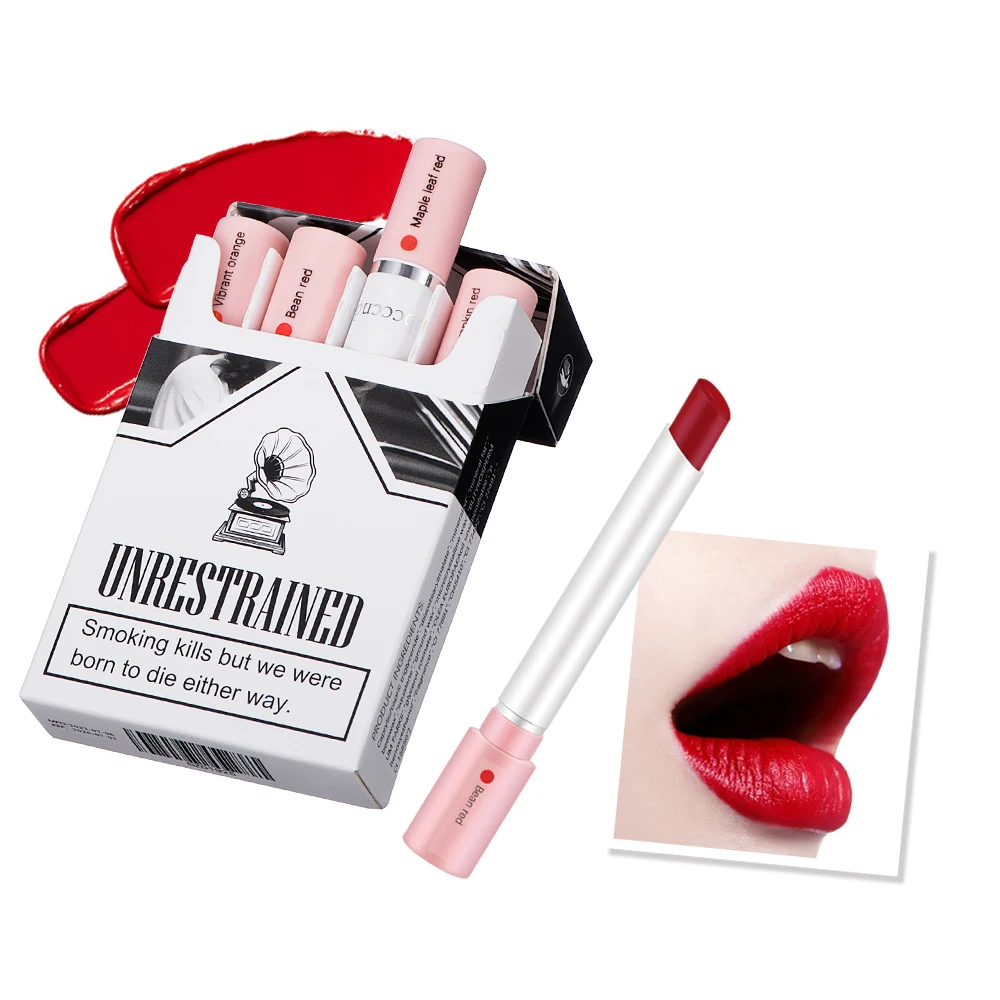 4 pcs/set Cigarette Lipstick Set Long Lasting Lip Glaze Matte Lip Gloss Waterproof Lip Stick Tube Nude Lip Tint Makeup Cosmetics - Image 2