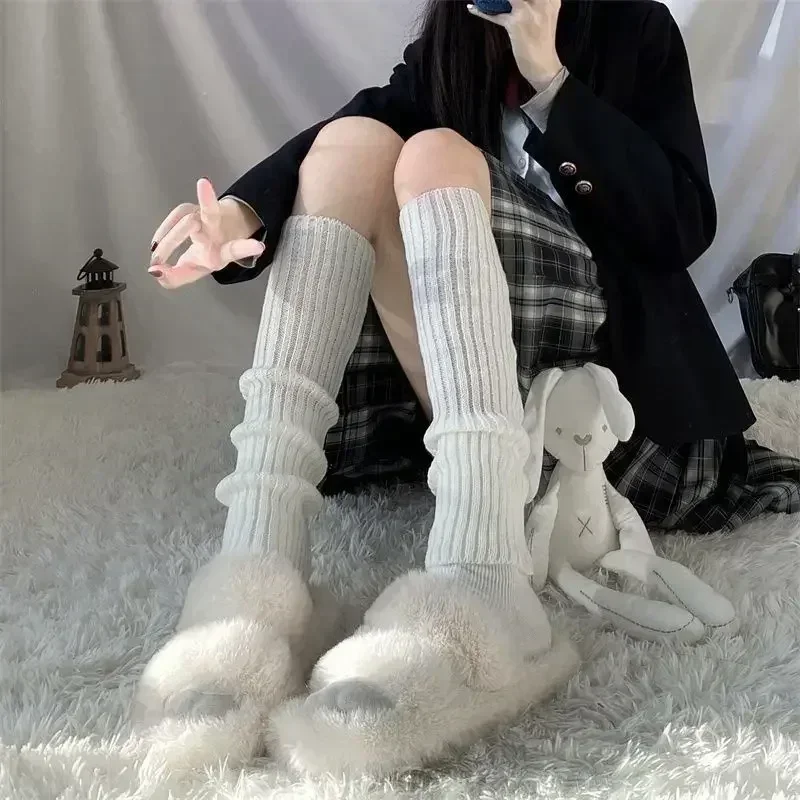 40-70cm Knitted Lolita Leg Warmers Women's Long Socks Autumn Winter Wool Foot Cover Arm Warmer Y2K Crochet Heap Socks Boot Cuffs - Image 4