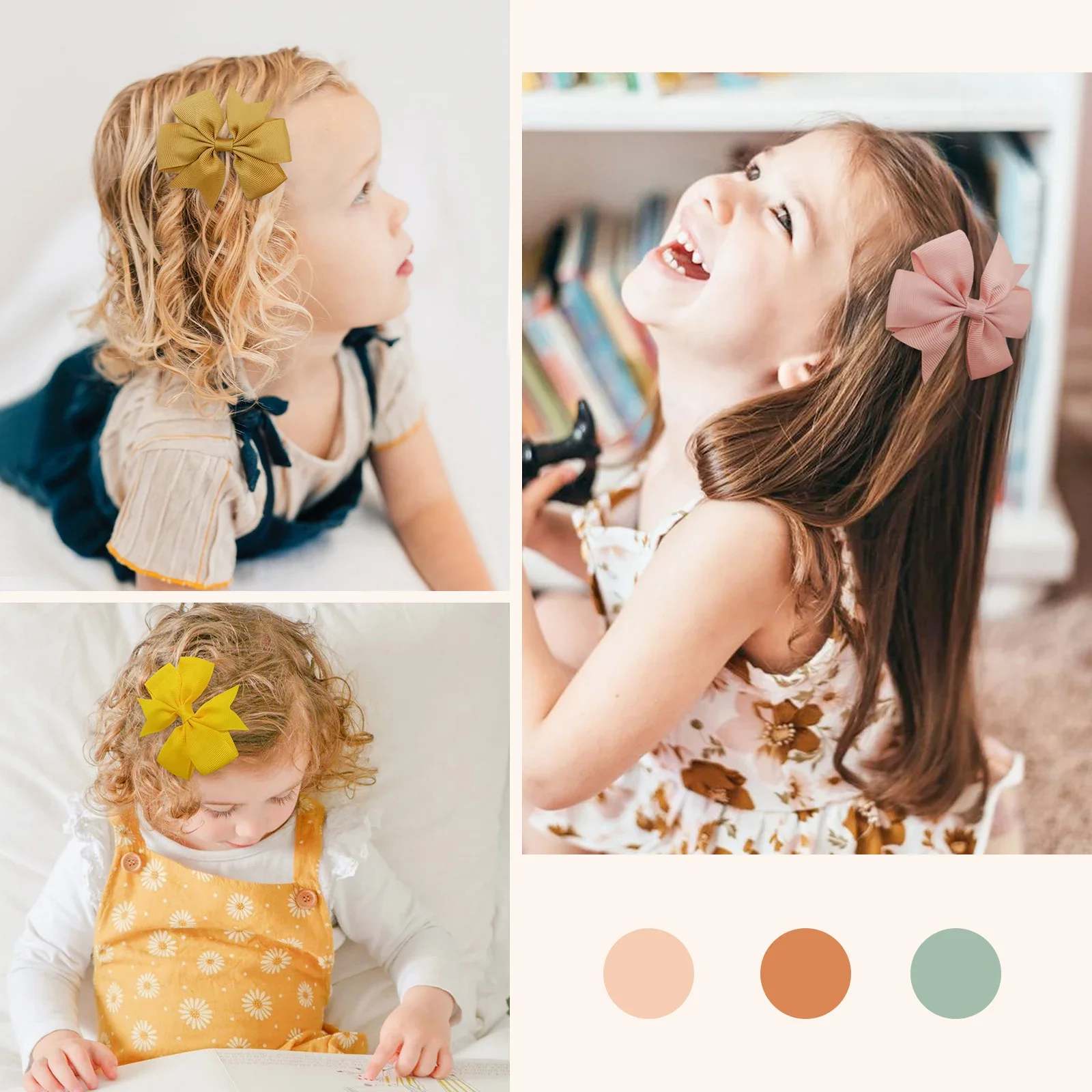 40 Colors 3'' 1pcs Grosgrain Ribbon Hair Bows Clips Girls Handmade Bowknot Hairpin Headwear Kids Hair Accessories Wholesale - Image 6