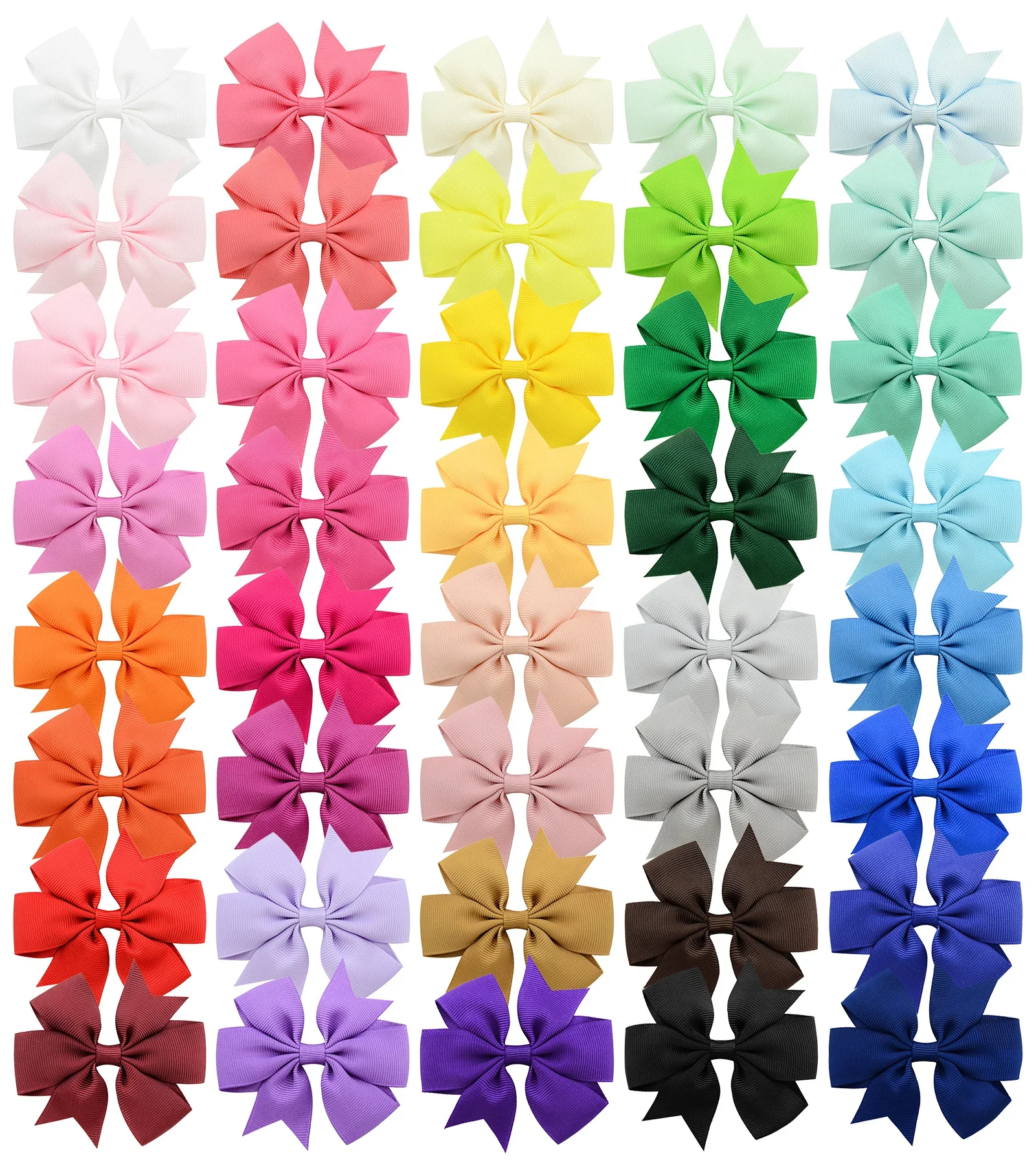 40 Colors 3'' 1pcs Grosgrain Ribbon Hair Bows Clips Girls Handmade Bowknot Hairpin Headwear Kids Hair Accessories Wholesale - Image 3