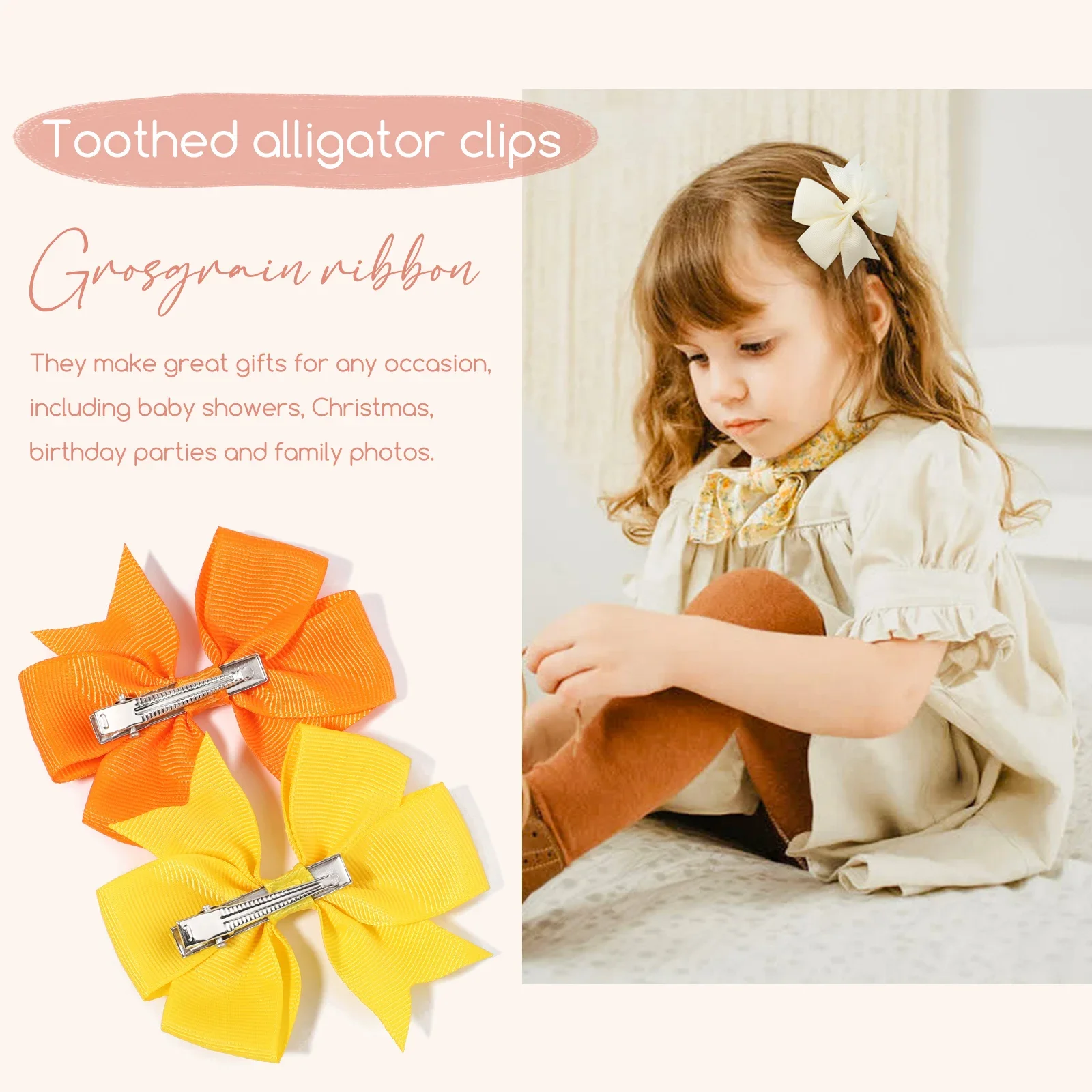 40 Colors 3'' 1pcs Grosgrain Ribbon Hair Bows Clips Girls Handmade Bowknot Hairpin Headwear Kids Hair Accessories Wholesale - Image 5