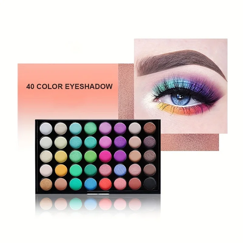 40 Colors Ultimate Eyeshadow Palette Matte & Shimmer Finishes Earth Tones Long-Lasting Smudge Proof Makeup Kit Korea Cosmetics - Image 5