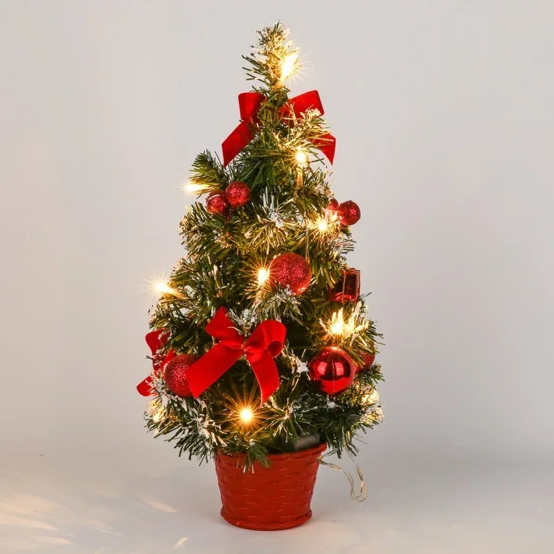40CM LED Christmas Tree Nightlight LED Light Pine Needle Tree Mini Xmas Tree Christmas Decoration Desktop Ornament New Year Gift - Image 2