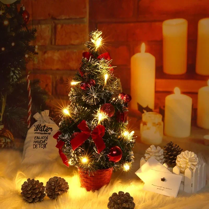 40CM LED Christmas Tree Nightlight LED Light Pine Needle Tree Mini Xmas Tree Christmas Decoration Desktop Ornament New Year Gift - Image 3
