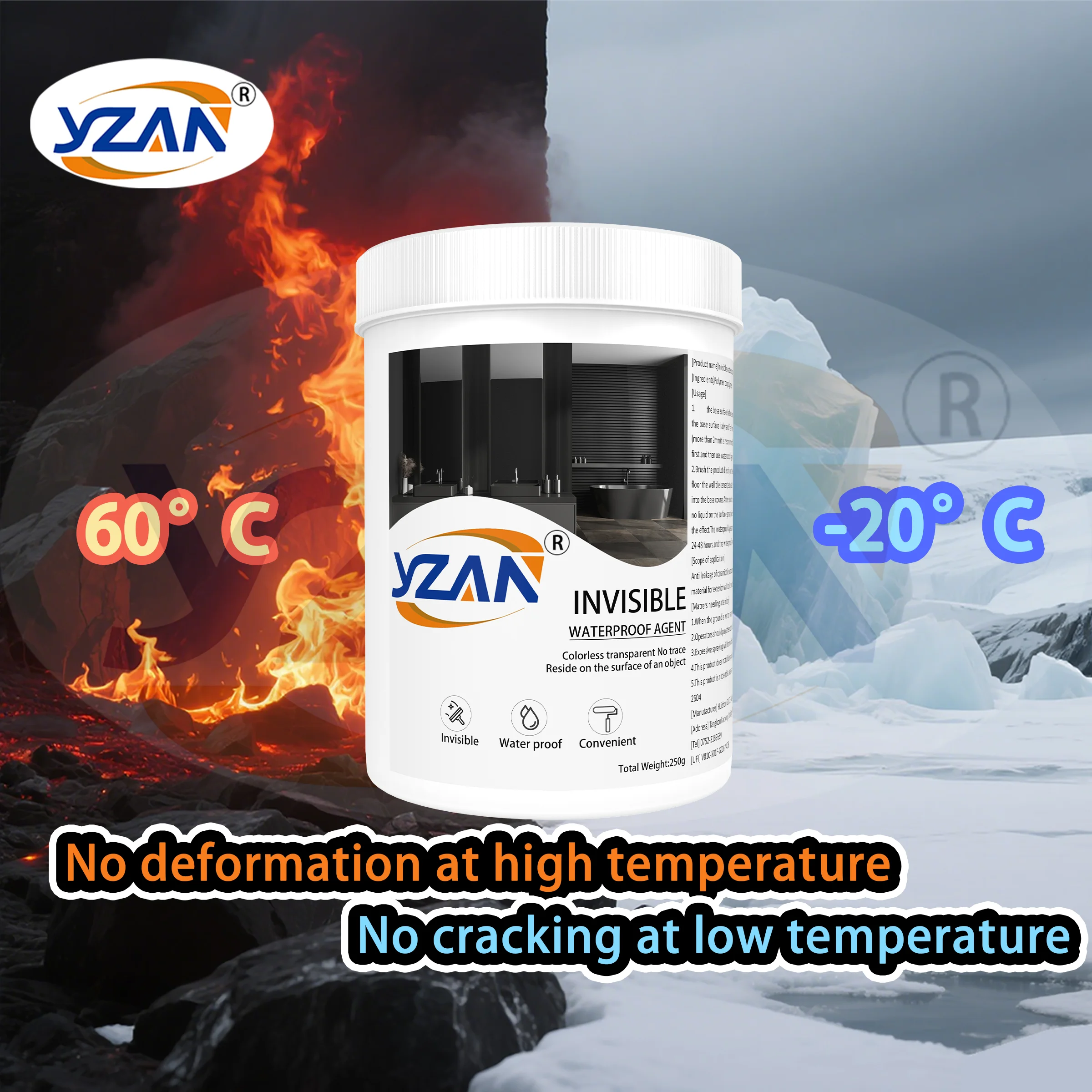 450g Polyurethane Waterproof Coating Invisible Paste Sealant Glue with Brush Adhesive Repair Nano Glue for Home Roof Bathroom Freeze-resistant Wall Crack Repair Glue Easy to brush on. - Image 5