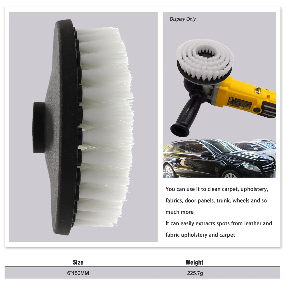 4/5/6 Inch Plastic Soft Hard Electric Brush Hollow for Cleaning Carpet Leather and Upholstery Sofa Wooden Furniture Car Bathroom - Image 4