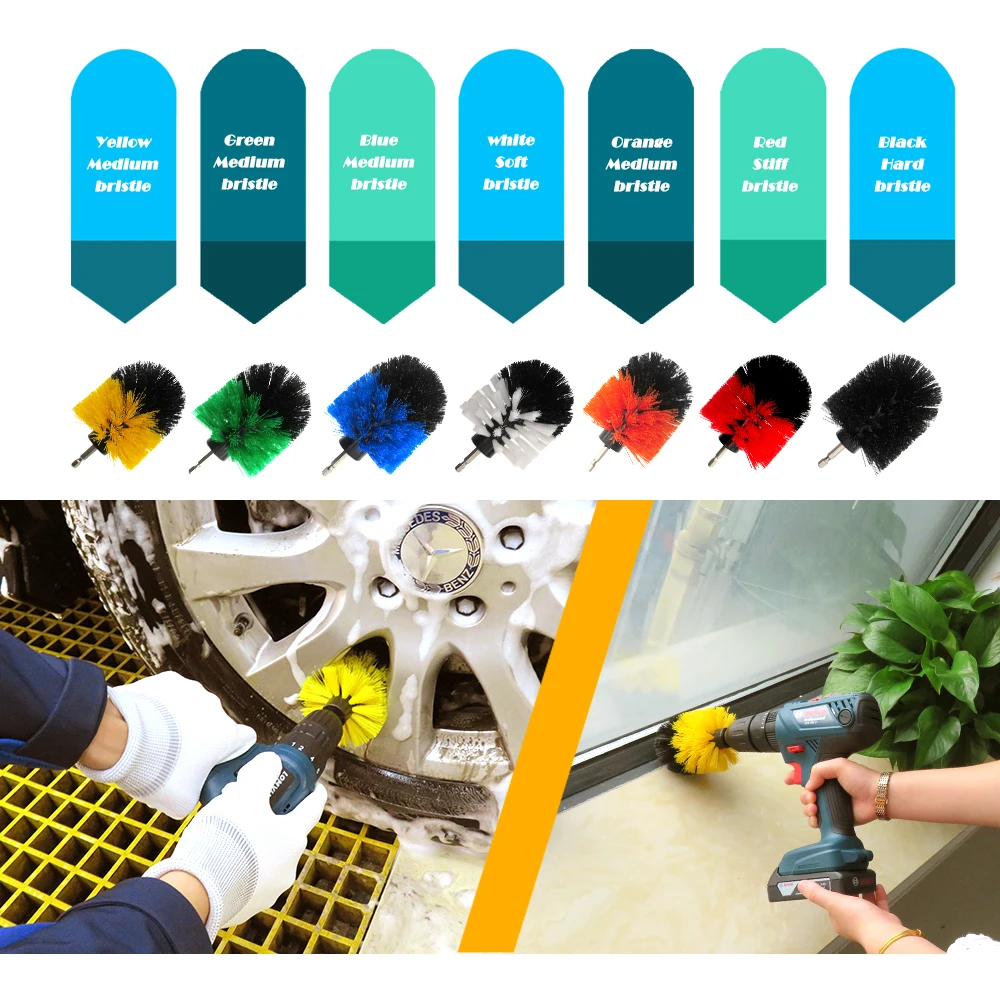 4/5/6 Inch Plastic Soft Hard Electric Brush Hollow for Cleaning Carpet Leather and Upholstery Sofa Wooden Furniture Car Bathroom - Image 3