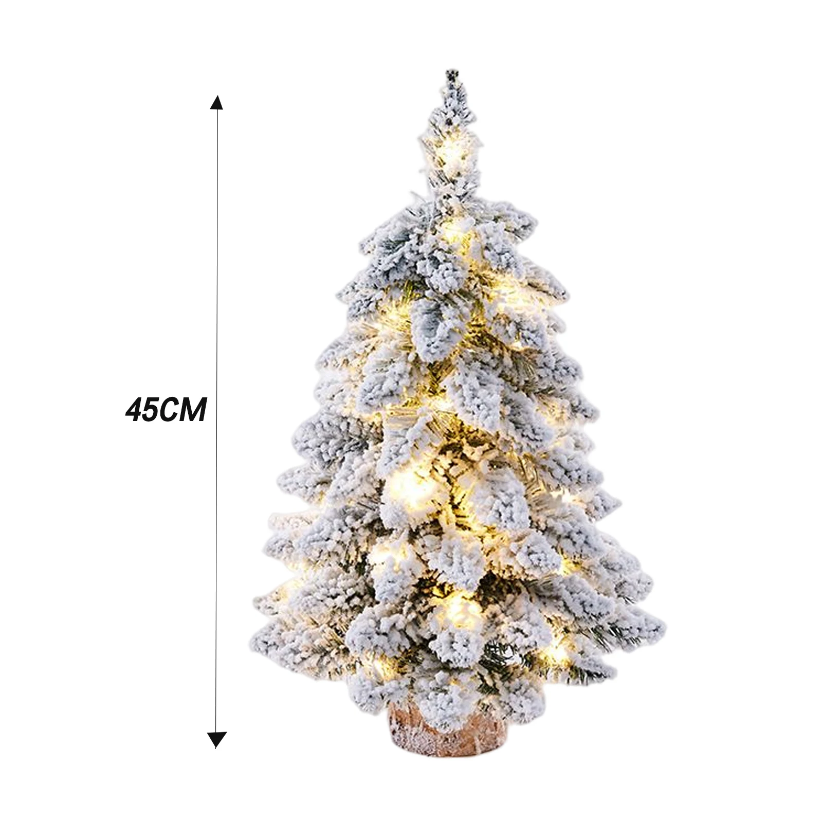 45cm Flocked Christmas Tree with LED Lights Artificial Tabletop Christmas Trees Snow Flocked Xmas Tree DIY Christmas Decorations - Image 6