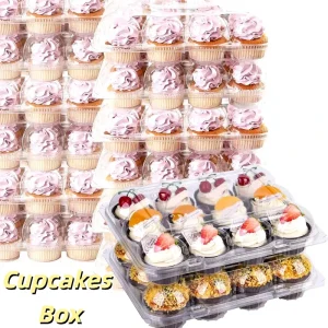 4/6/12 Count Cupcakes Box Tray Container Cake Carrier Holder Muffin Boxes Baking Muffins Egg Tart Storage Tray Tall Dome Lids
