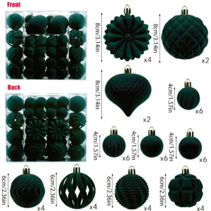 48PCS Fashion Plastic Flocked Christmas Ball 4/6/8cm 7 Colors Christmas Tree Balls Suspensable Xmas Ornament Ball Storefront