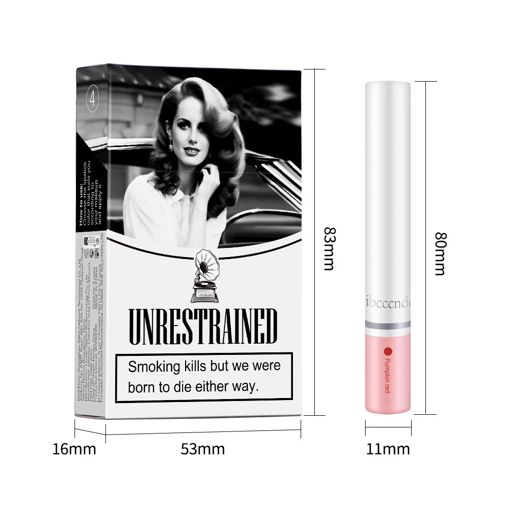 4Colors/set Cigarette Lip Gloss Set Velvet Matte Waterproof Long-lasting Lip Non-Stick Cup Cigarette Lipstick Makeup For Women - Image 4