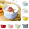 4Pcs Dishwasher-Safe Colorful Ramekins for Baking Oven Safe Ceramic Condiment Dish Mini Stackable Creme Brulee Dishes Souffle