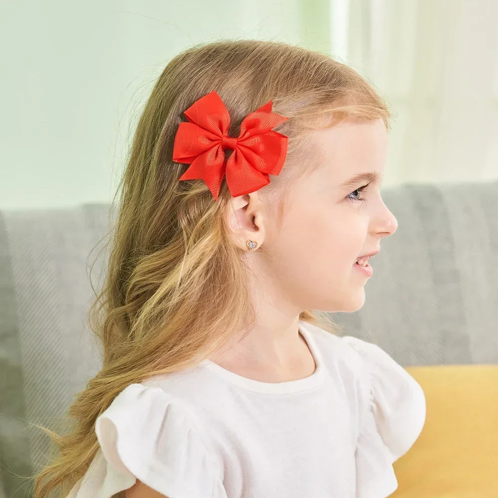 4Pcs/Set BB Clip Cute Bows with Hair Clips for Kid Girls 2025 Spring New Handmade Hairpin Barrettes Headwear Hair Accessories - Image 5