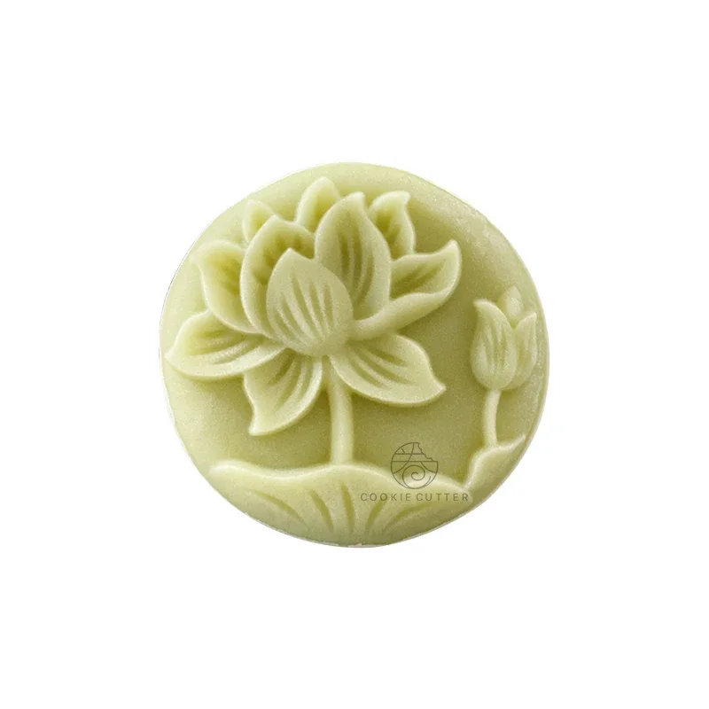 4Pcs/Set Flower Shape Round Mooncake Mold Chinese Pastoral Style Hand Pressure 3D Home DIY Fondant Cake Decoration Tools - Image 5