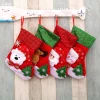 4pcs/set 19x25CM Red Christmas Socks Holiday Party Home Decoration Christmas Gift Bag Lint Christmas Stocking