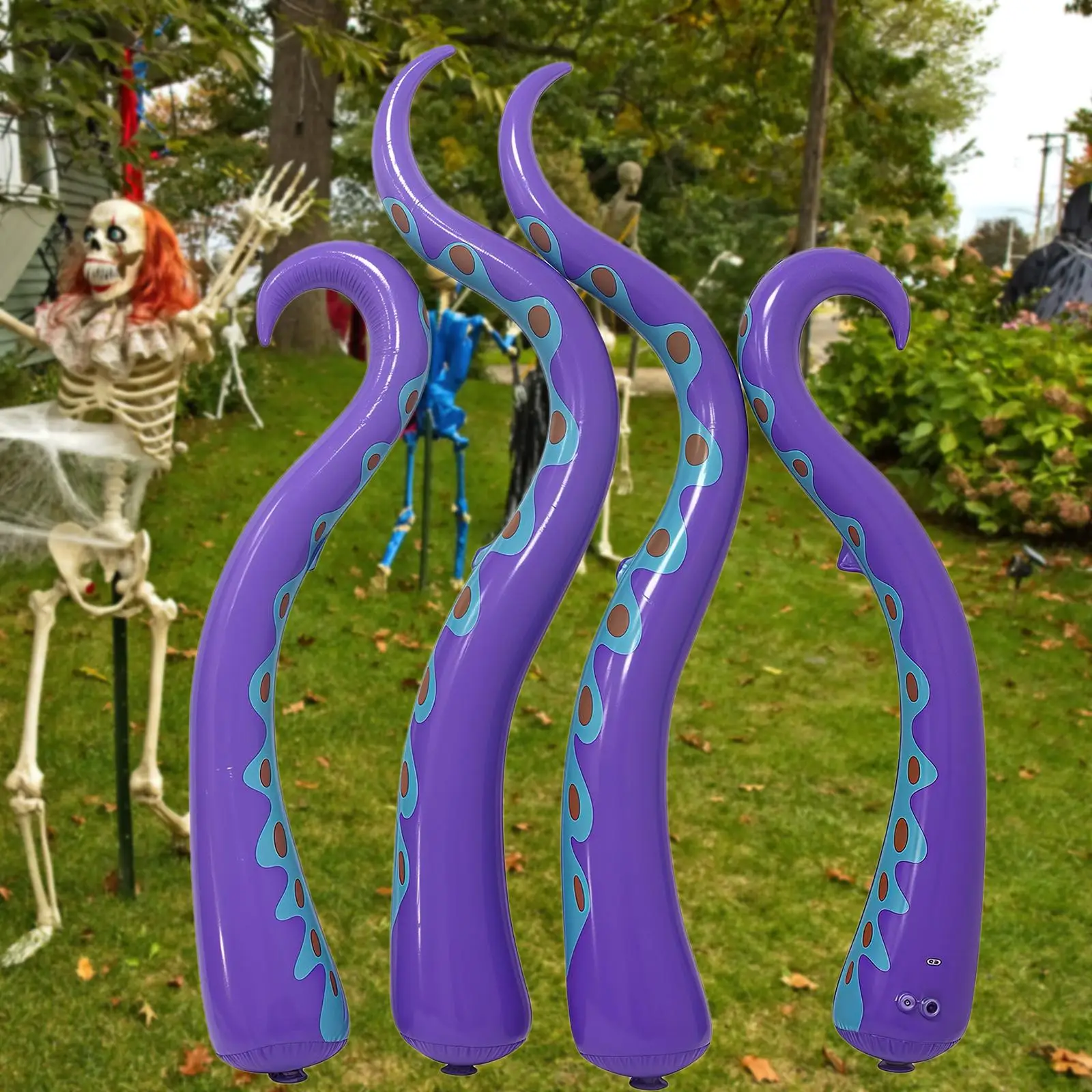 4x Halloween Inflatable Octopus Tentacles PVC Horror Supplies Creative Window Decorations for Door Window Garden Lawn Yard 4x Halloween Inflatable Octopus Tentacles PVC Horror Supplies Creative Window Decorations for Door Window Garden Lawn Yard