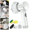 5-in-1 Electric Spin Scrubber Brush for Bathroom - Tile Bathtub Sink Cleaner with 5 Replaceable Brush Heads Power Scrubber