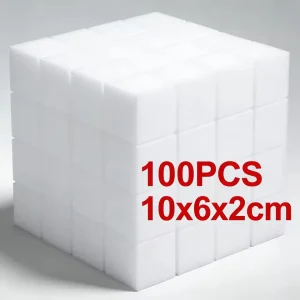 50/100Pcs Magic Sponge Cleaner Melamine Foam Scrubber Scouring Pad for Kitchen Bathroom Stain Remover Household Cleaning Tools