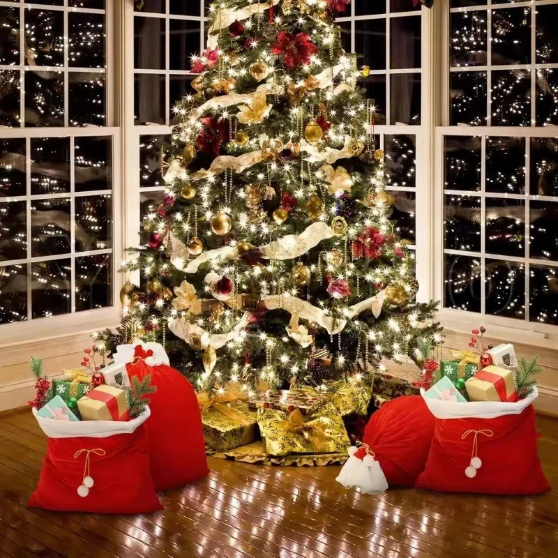 50/100x70cm Santa Claus Christmas Sack Bag Drawstring Bag, Costume Sacks for Presents, Kids Stocking Stuffer, Bags for Gifts - Image 5