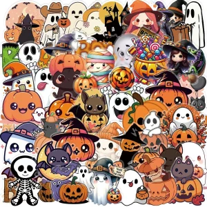 50PCS New Halloween Transparent Stickers - DIY Decor for Phones, Luggage, Journals & Gift Boxes AnimeWorlds Store