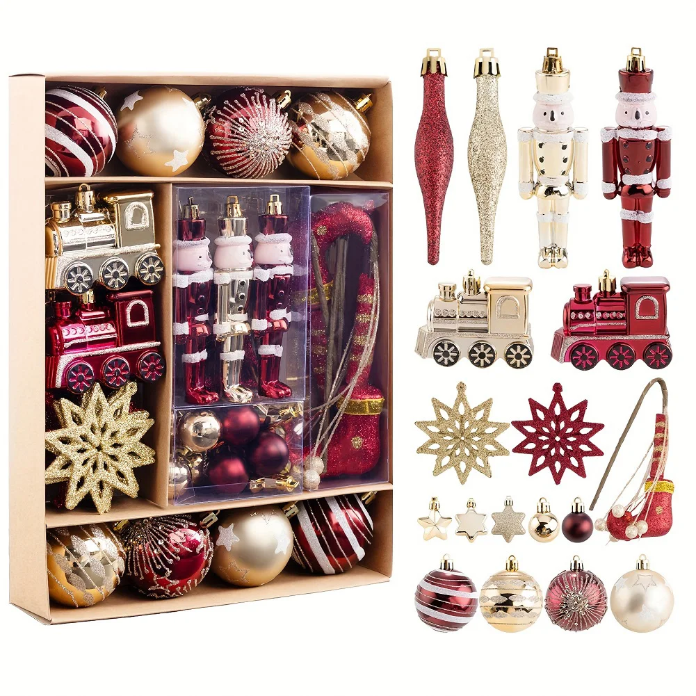 50Pcs Christmas Ball Ornaments Set Shatterproof Christmas Tree Decorations Christmas Tree Hanging Decors for Family Gatherings - Image 2
