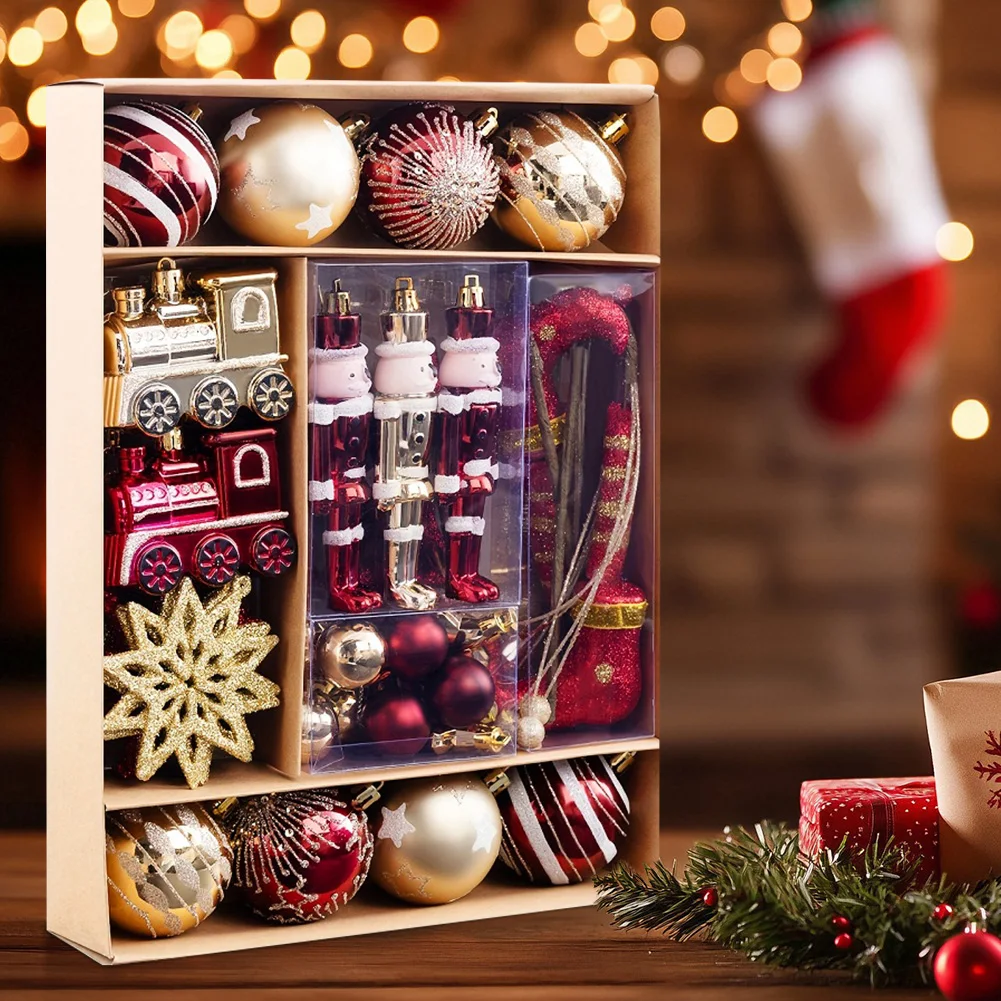 50Pcs Christmas Ball Ornaments Set Shatterproof Christmas Tree Decorations Christmas Tree Hanging Decors for Family Gatherings - Image 8