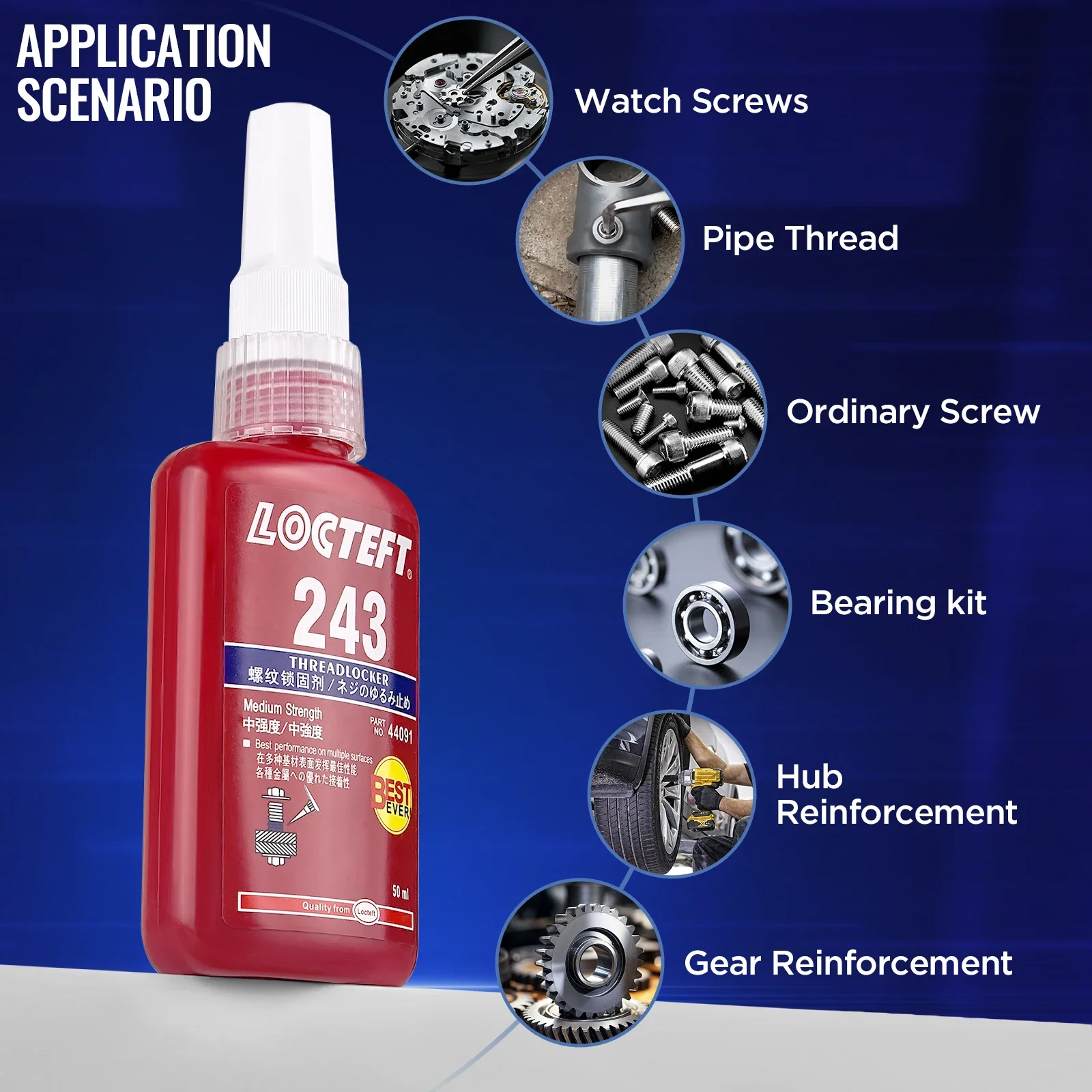 50ml Threadlocker Screw Glue Anaerobic Threadlocker Screw Adhesive Glue Anti-loose Thread Locking Agent Anaerobic Adhesive Caulk - Image 2