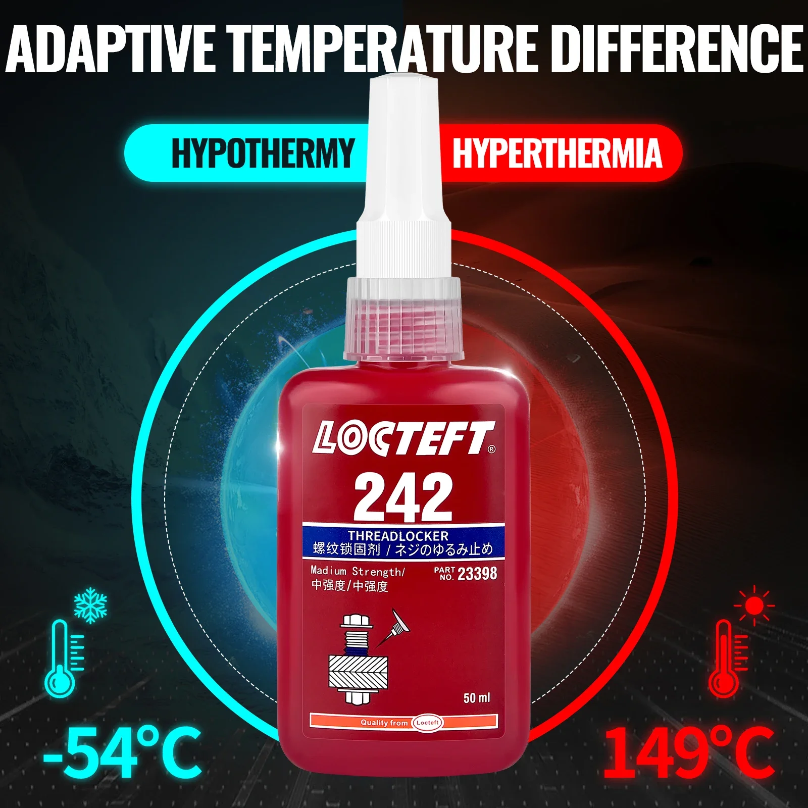 50ml Threadlocker Screw Glue Anaerobic Threadlocker Screw Adhesive Glue Anti-loose Thread Locking Agent Anaerobic Adhesive Caulk - Image 3