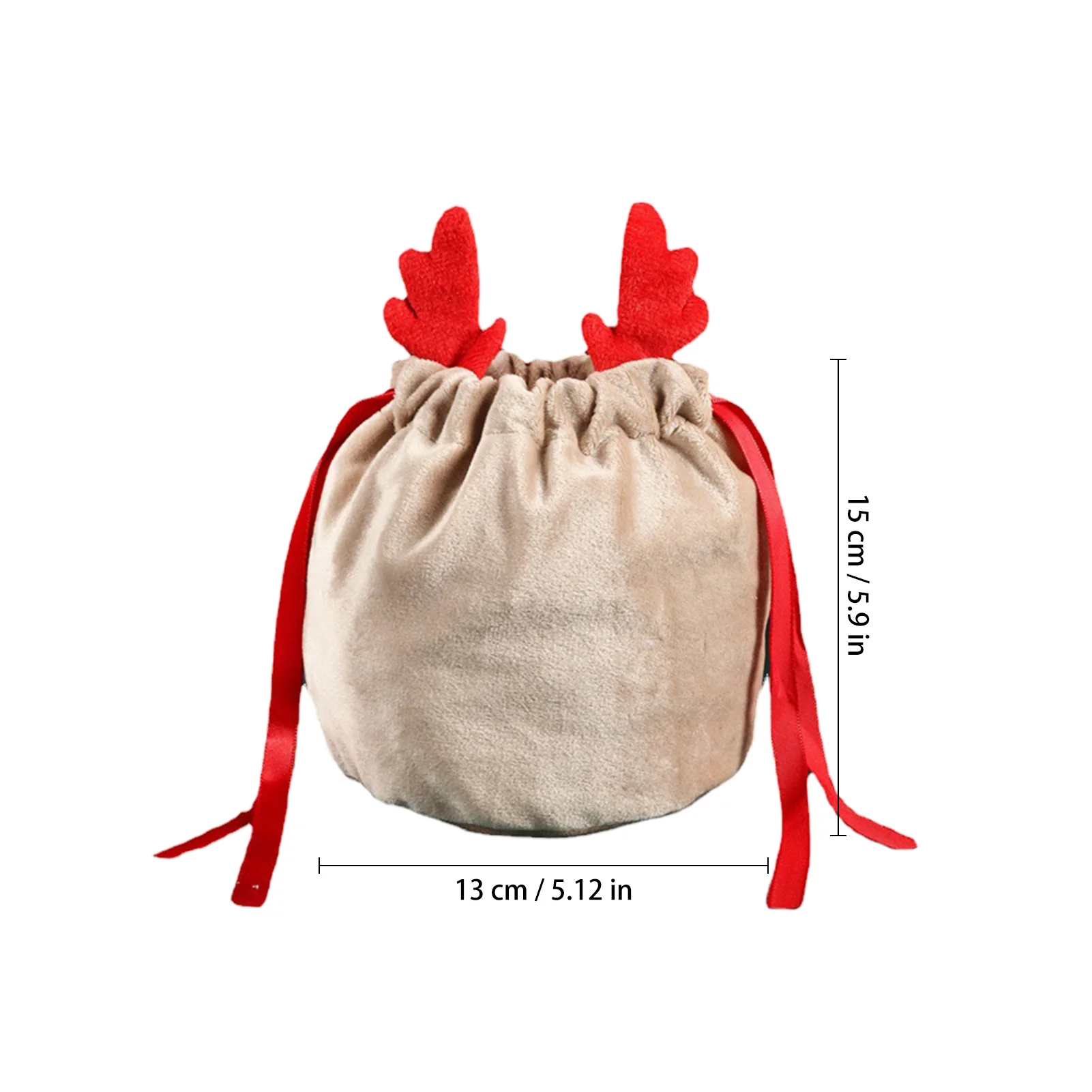 5/10 Christmas Reindeer Drawstring Gift Bag, Reusable Velvet Santa Claus Candy Gift Bag, Party Gift Decoration - Image 6
