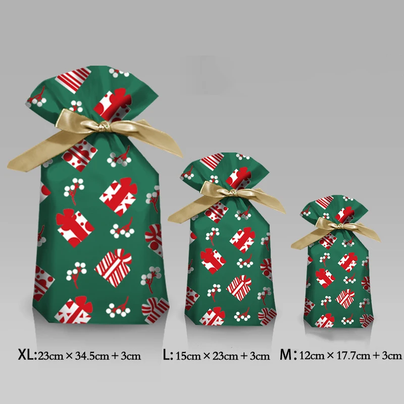 5/10pcs New Year 2022 Candy Bag Santa Gift Bag Snowflake Crisp Drawstring Bag Merry Christmas Decorations for Home Noel Present - Image 5
