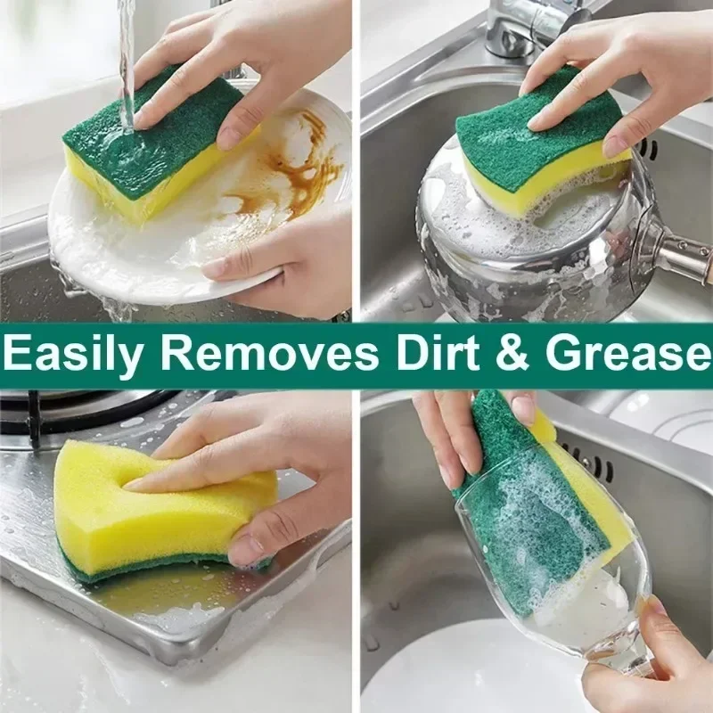 5/50PCS Magic Cleaning Sponges Reusable Pan Pot Dishwashing Scouring Pads Household Kitchen Sponge Wipes Brush Clean Tools - Image 6