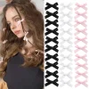5/6/8/10Pcs Kids Sweet Solid Color Mini Bowknot With Hair Clip Baby Girls Ballet Style Ribbon Braided Hair Accessories Wholesale