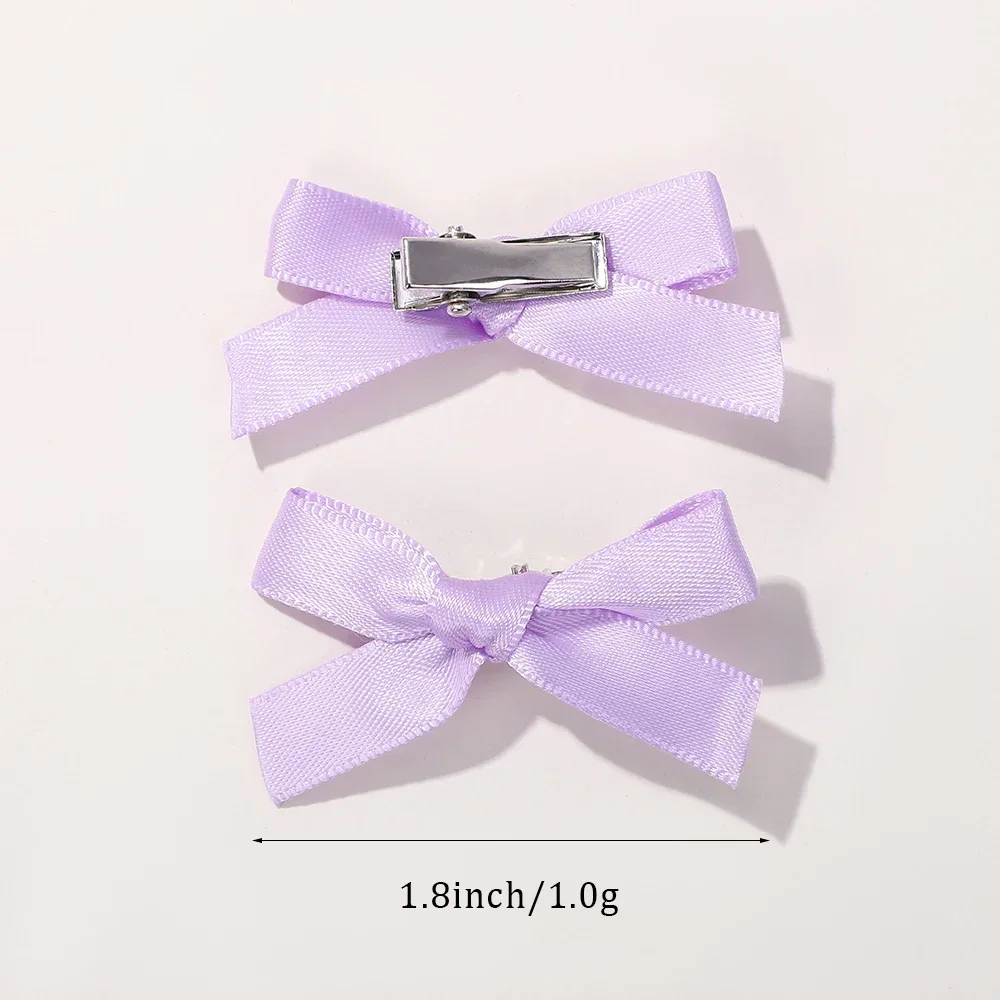 5/6/8/10Pcs Kids Sweet Solid Color Mini Bowknot With Hair Clip Baby Girls Ballet Style Ribbon Braided Hair Accessories Wholesale - Image 6