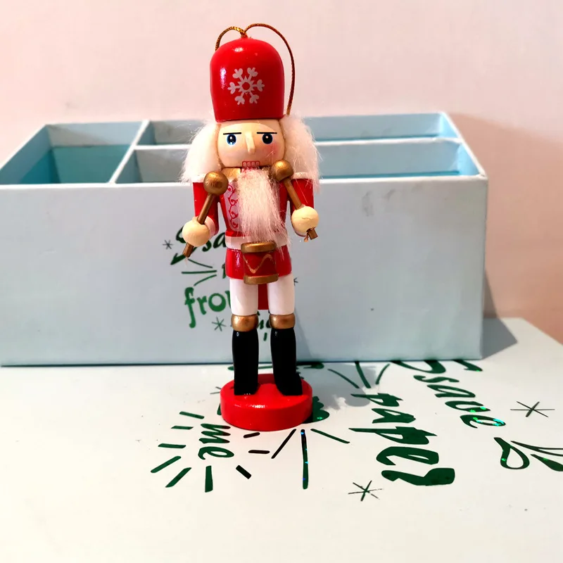 5/6pcs Merry Christmas Decorations Kids Nutcracker Soldier Doll 12cm Wooden Pendants New Year Ornaments for Navidad Xmas Tree - Image 2