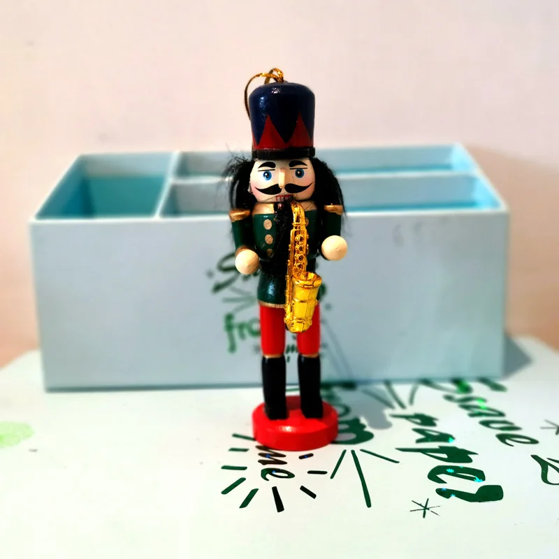 5/6pcs Merry Christmas Decorations Kids Nutcracker Soldier Doll 12cm Wooden Pendants New Year Ornaments for Navidad Xmas Tree - Image 3