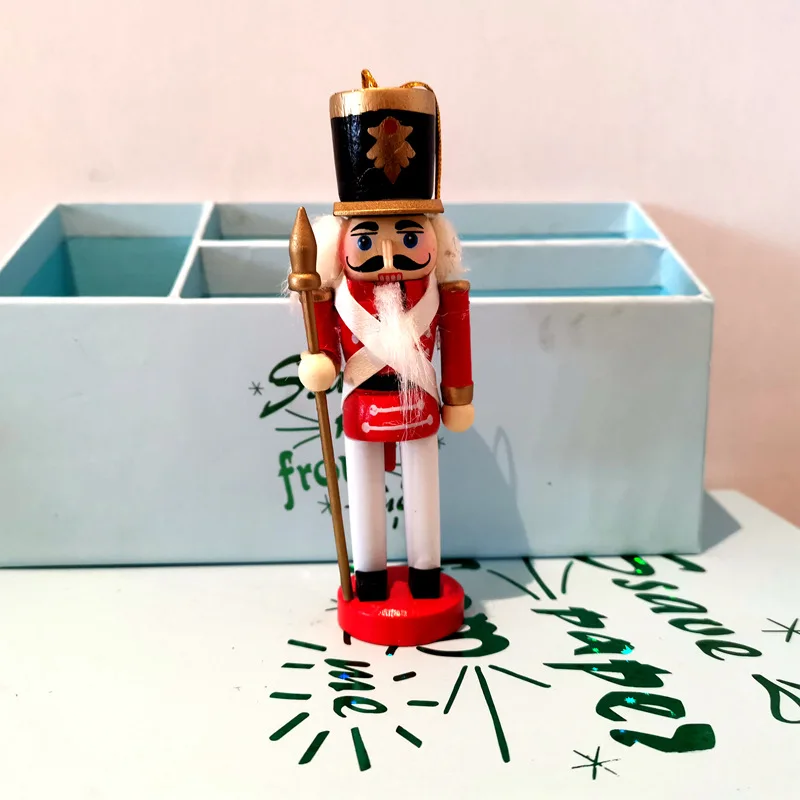 5/6pcs Merry Christmas Decorations Kids Nutcracker Soldier Doll 12cm Wooden Pendants New Year Ornaments for Navidad Xmas Tree - Image 4